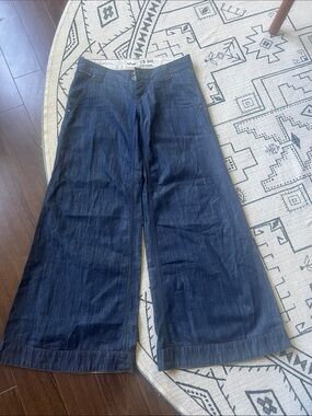 VINTAGE 2000s Wide-Leg Women's Denim Jeans - Dark Blue US 25